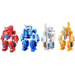 Super Wings - 7" Transforming 4-Pack - Jett, Donnie, Paul, and Astra